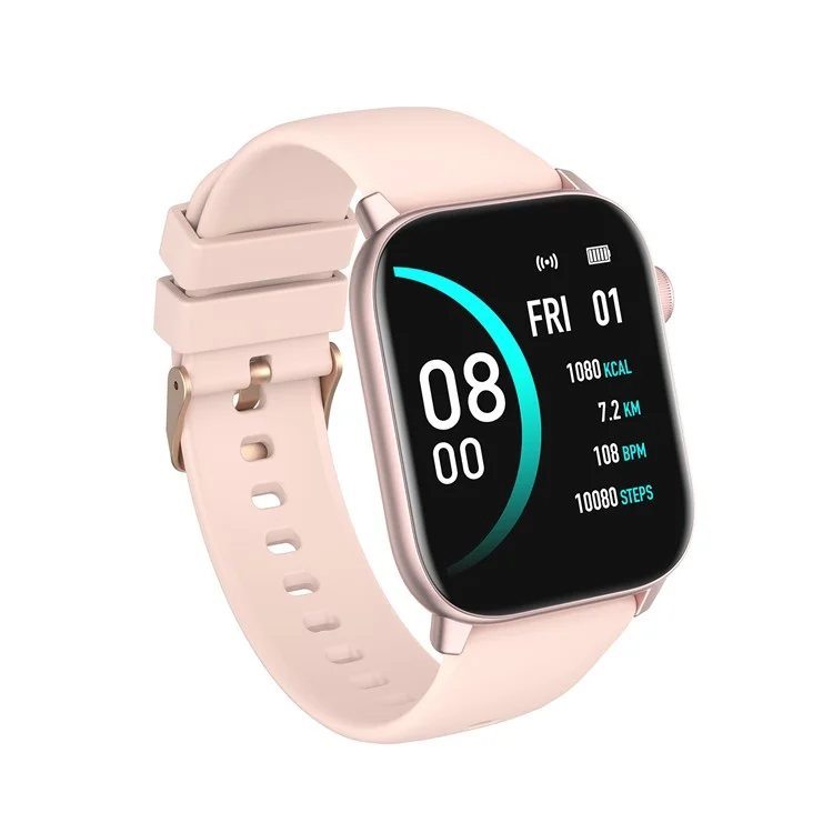 KW76 1,75 Zoll Voller Touchscreen IP68 Waterefielwetter Vorhersage Taschenlampe Multisport-modus Smart Watch - Rosa