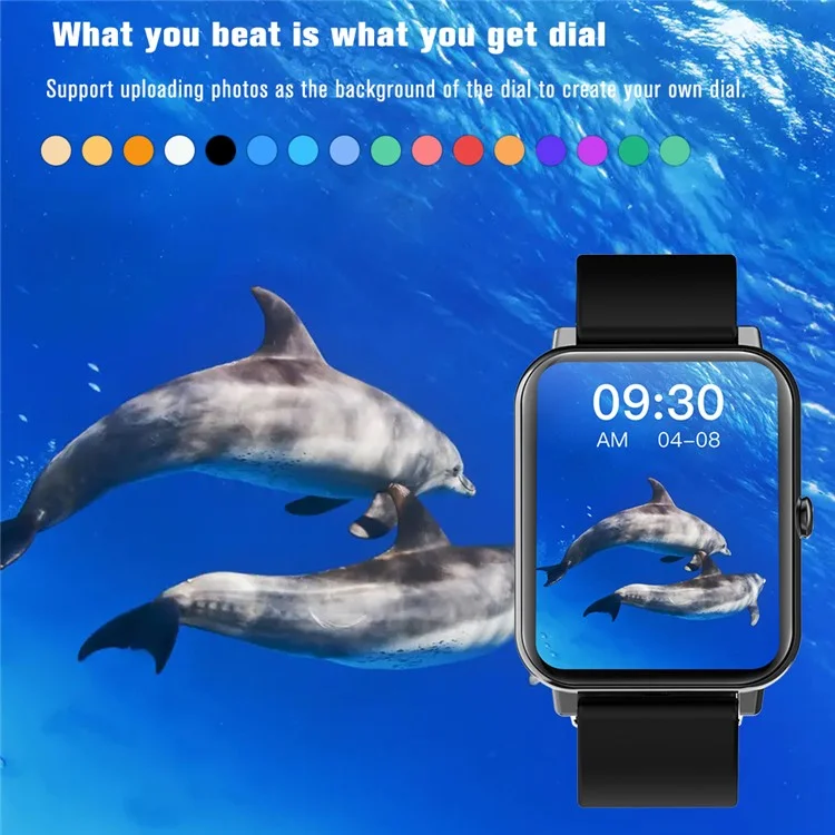 F15 Pro 1.69 Pouce Entièrement Tactile Sport Fitness Watch Bracelet Bracelet Stafofroproof Pour Android Ios - le Noir