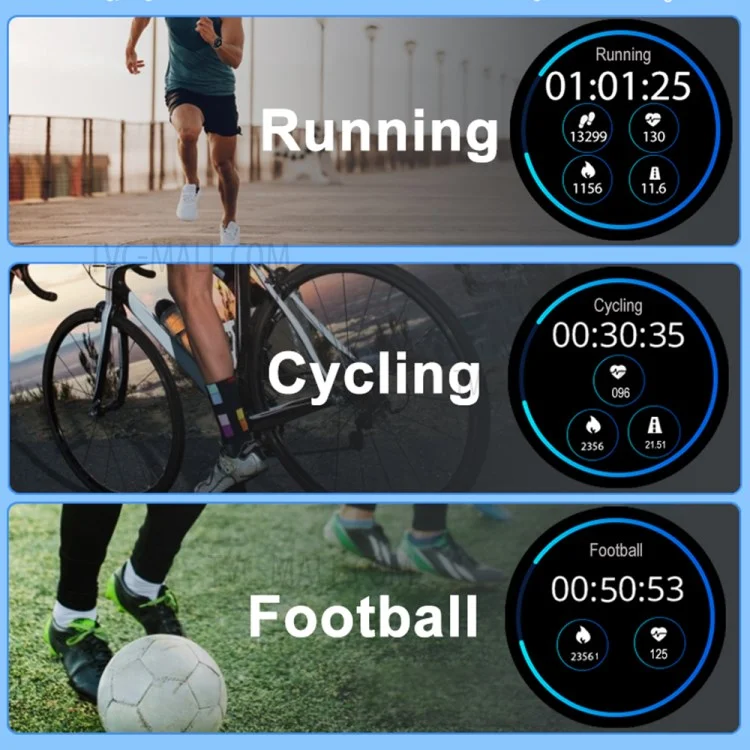 LC11 Smartwatch Braccialetto fitness per pressione sanguigna, frequenza cardiaca e sport per Android e iOS - Blu 