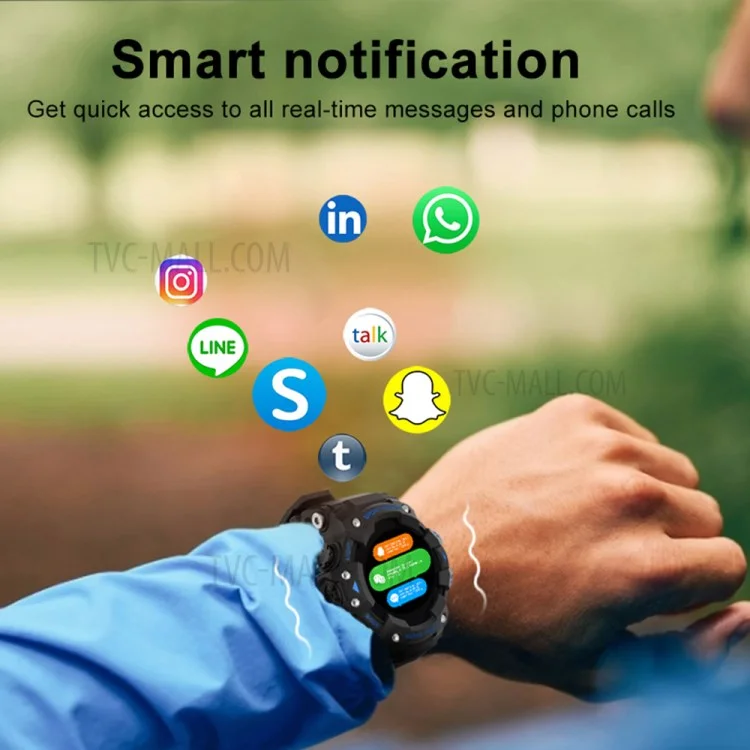 LC11 Smartwatch Braccialetto fitness per pressione sanguigna, frequenza cardiaca e sport per Android e iOS - Blu 