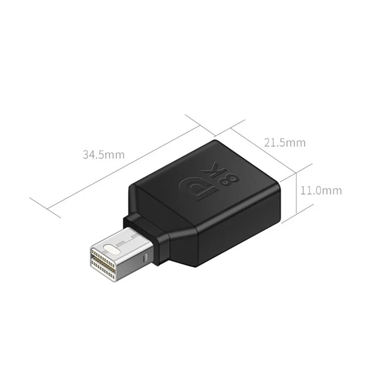DP Female to Mini DP Male Adapter DisplayPort 1.4 8K Converter for Notebook Computer Projector