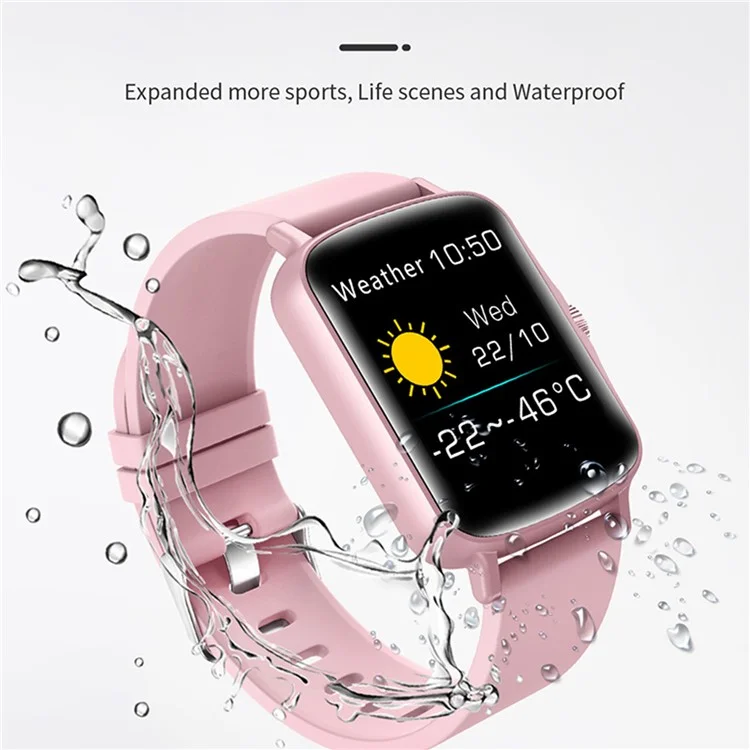 Ptone Sports Sports Fitness Square Smart Orologio Smart Impermeabile Bluetooth Heart Freed Frence Monitoraggio Smart Bracciale - Nero