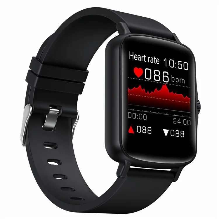 Ptone Sports Sports Fitness Square Smart Orologio Smart Impermeabile Bluetooth Heart Freed Frence Monitoraggio Smart Bracciale - Nero