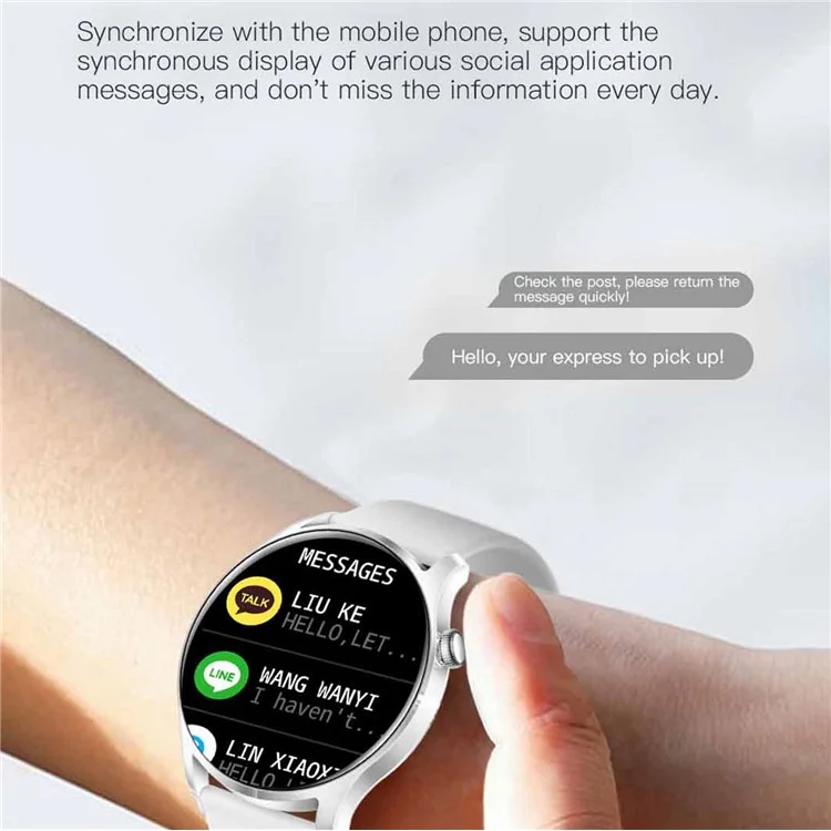 KC08 1.28 Pulgadas Pantalla IPS Táctil Completa Reloj Inteligente Multifuncional Resistente al Agua IP67 Ligero Reloj Deportivo con Monitoreo de Frecuencia Cardíaca/Presión Arterial/Oxígeno en Sangre - Negro