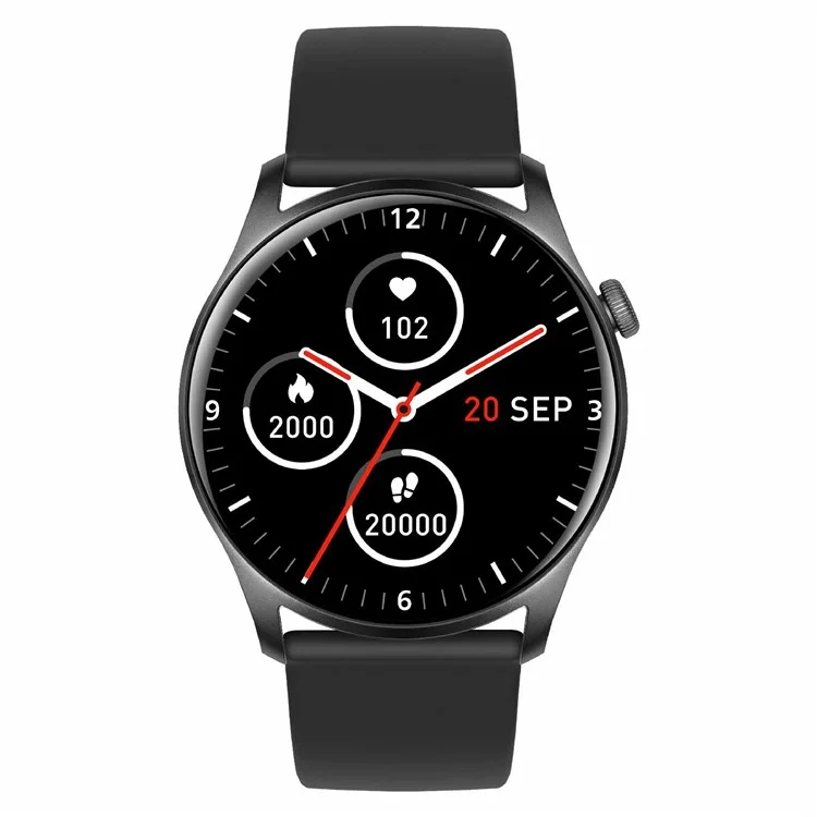 KC08 1.28 Pulgadas Pantalla IPS Táctil Completa Reloj Inteligente Multifuncional Resistente al Agua IP67 Ligero Reloj Deportivo con Monitoreo de Frecuencia Cardíaca/Presión Arterial/Oxígeno en Sangre - Negro