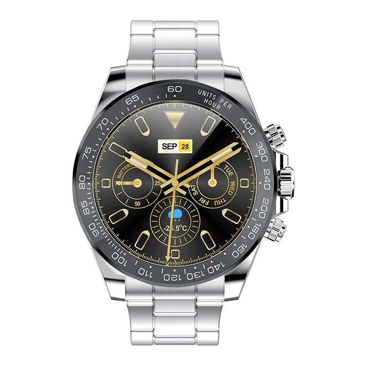 AW13 1.3inch Display Business Bracelet Heart Rate Monitoring Smart Watch for iOS Android, Stainless Steel Strap - Black