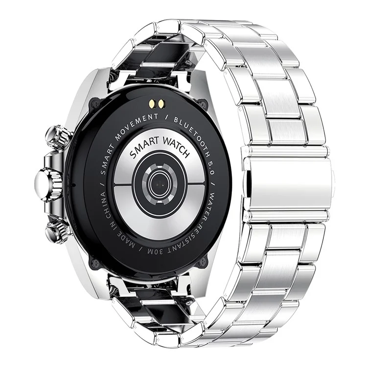AW13 1.3inch Display Business Bracelet Heart Rate Monitoring Smart Watch for iOS Android, Stainless Steel Strap - Black