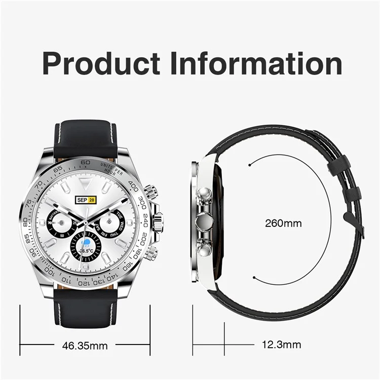 AW13 1.3inch Display Business Bracelet Heart Rate Monitoring Smart Watch for iOS Android, Stainless Steel Strap - Black