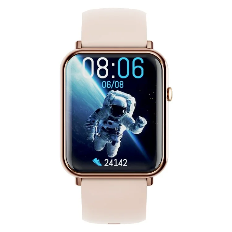 Q19 Pro 1.69 inch Temperature Detection Bluetooth-compatible Smart Watch Sports Tracker Heart Rate Sleep Health Monitoring Smart Bracelet - Gold