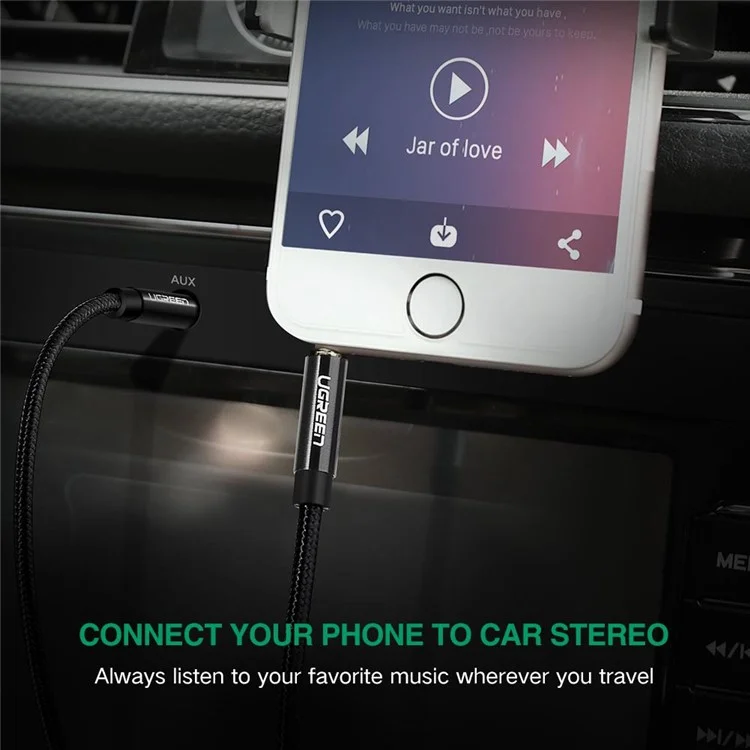 Ugreen 10688 3 Mètres 3,5 mm Mâle à Mâle Hâle Câble Audio Stéréo Durable et Robuste Pour Smartphone / Lecteur Mp3 / Tablette / Voiture