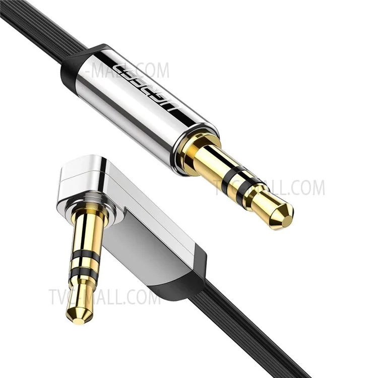 UGREEN 1m 10597 Right Angle 3.5mm to 3.5mm Male to Male Flat Cable Audio Cord