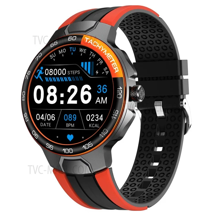 Lemonda Smart E15 Touch Control Smart Watch 1,28 Zoll IPS HD Screen Watch IP68 Wasserdichte Gesunde Sportarmband Mit Herzfrequenzüberwachung - Orange