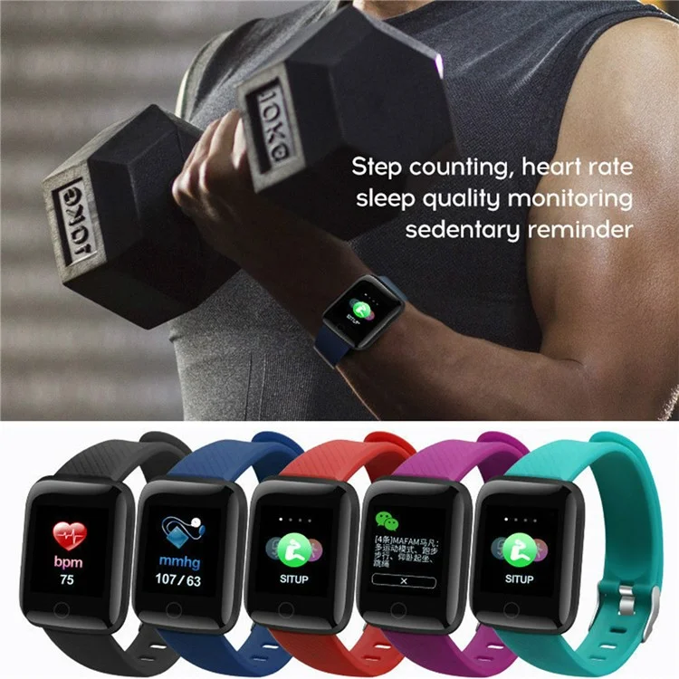 116PLUS Waterproof Smart Watch Heart Rate Sleeping Health Monitoring Intelligent Smart Bracelet Band with Silicone Strap - Purple