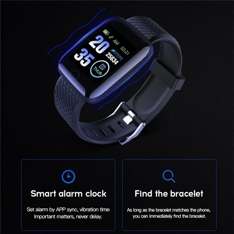 116PLUS Waterproof Smart Watch Heart Rate Sleeping Health Monitoring Intelligent Smart Bracelet Band with Silicone Strap - Purple