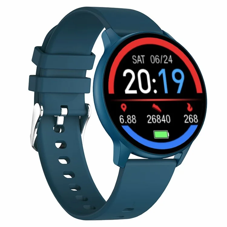 LEMONDA SMART MX1 IP68 Waterproof Smart Watch 1.28 inch Round Full Touch Screen Health Watch Sports Bracelet with Heart Rate Blood Pressure Monitoring Message Reminder - Blue