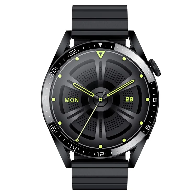 I39 1.28 Дюйма Bluetooth Call Smart Watch Reade Rate Monitor Music Control IP67 Водонепроницаемый Фитнес-браслет, Стальной Ремешок - Чернить