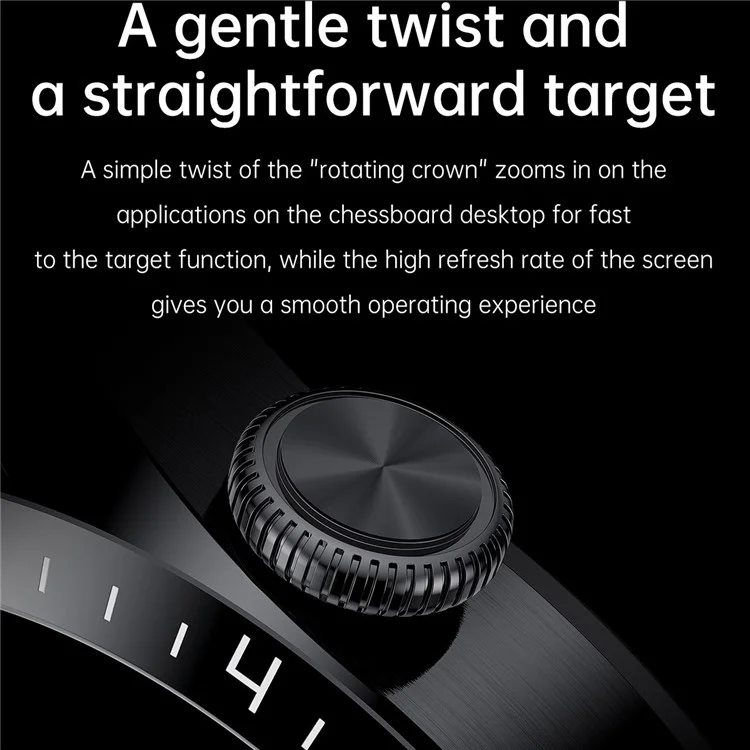 I39 1.28 Дюймовый Круглый Полный Сенсорный Экран Smart Watch Music Control Control Bluetooth Call Монитор Сердечных Сокращений Спортивная Наручная Чашка, Кожаный Ремешок - Чернить