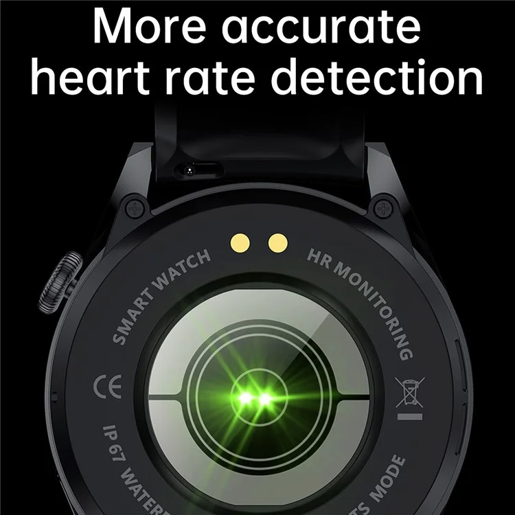 I39 1.28 Дюймовый Круглый Полный Сенсорный Экран Smart Watch Music Control Control Bluetooth Call Монитор Сердечных Сокращений Спортивная Наручная Чашка, Кожаный Ремешок - Чернить