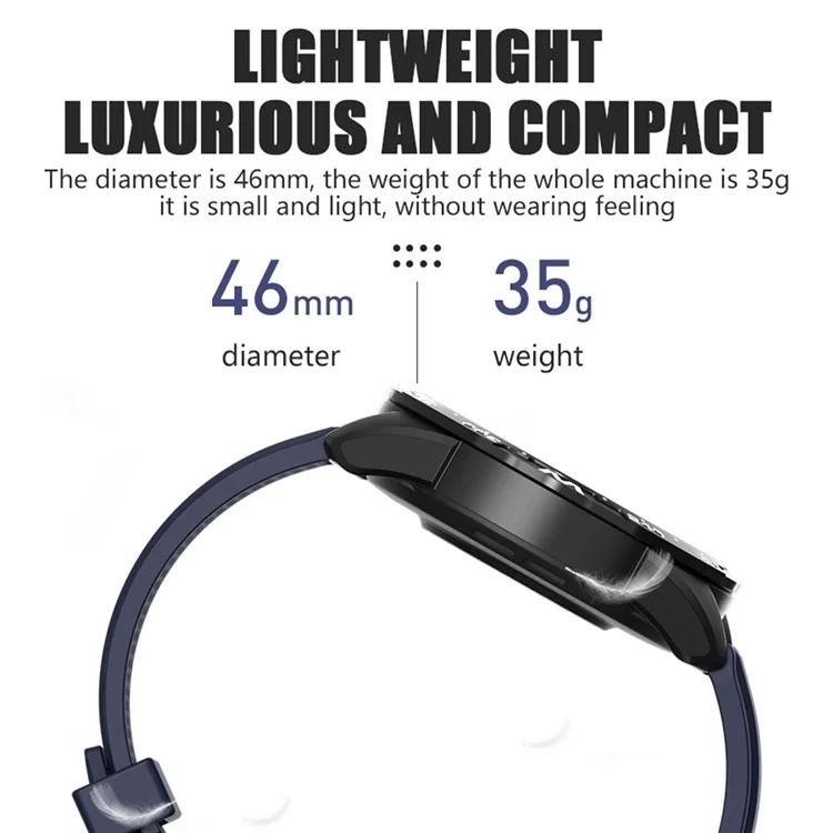 i32 1.32 inch TFT Touch Screen Smart Watch Heart Rate Blood Pressure Monitor Message Reminder Fitness Tracker Watch, Leather Strap - Grey