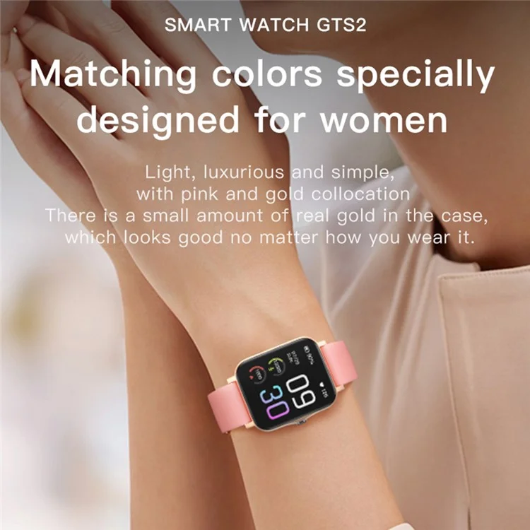 GTS2 1.7 inch TFT Color Screen Smart Bracelet 100 Exercise Modes Heart Rate Blood Pressure Sleep Monitor Wrist Watch - Black