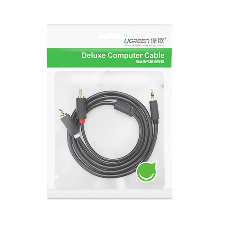 UGREEN 10512 3-Meter 3.5mm Male to 2RCA Male Stereo Audio Adapter Y Cord for Smartphones/Speakers/Tablets/HDTV/MP3 Players