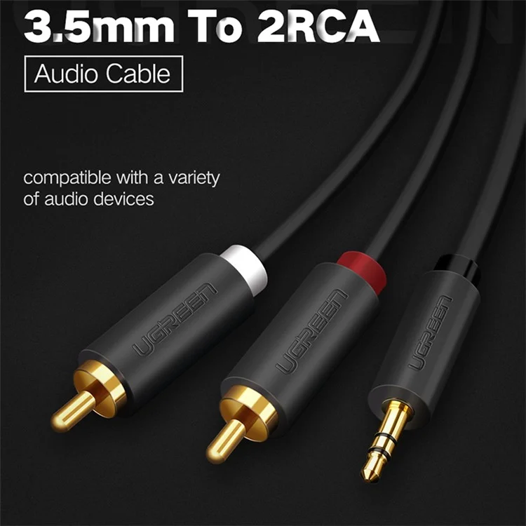 UGREEN 10512 3-Meter 3.5mm Male to 2RCA Male Stereo Audio Adapter Y Cord for Smartphones/Speakers/Tablets/HDTV/MP3 Players
