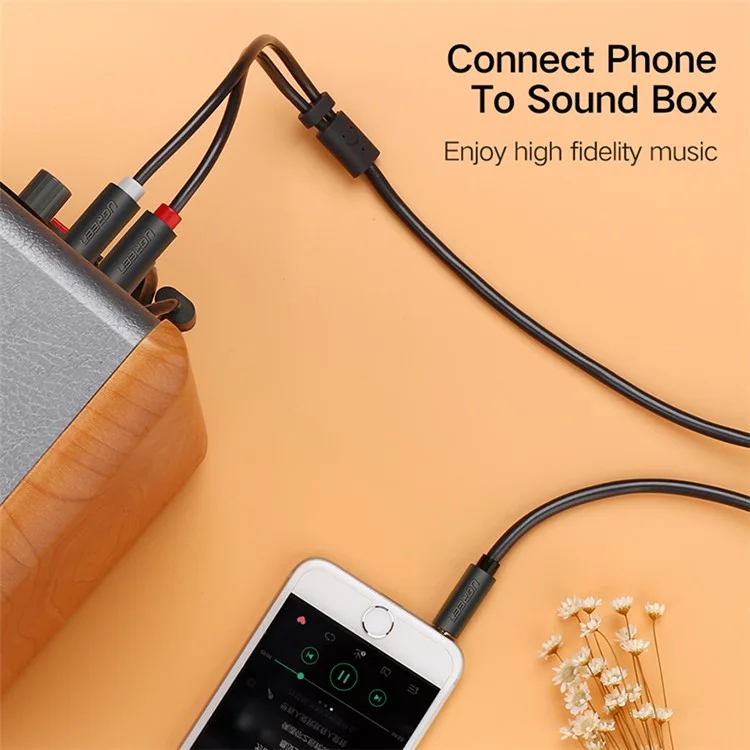 UGREEN 10512 3-Meter 3.5mm Male to 2RCA Male Stereo Audio Adapter Y Cord for Smartphones/Speakers/Tablets/HDTV/MP3 Players