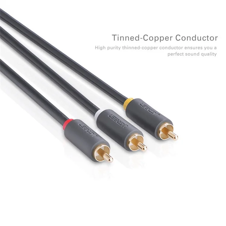 UGREEN 10524 1.5m 3 RCA Male to 3 RCA Male Stereo Audio Cable AUX Cord