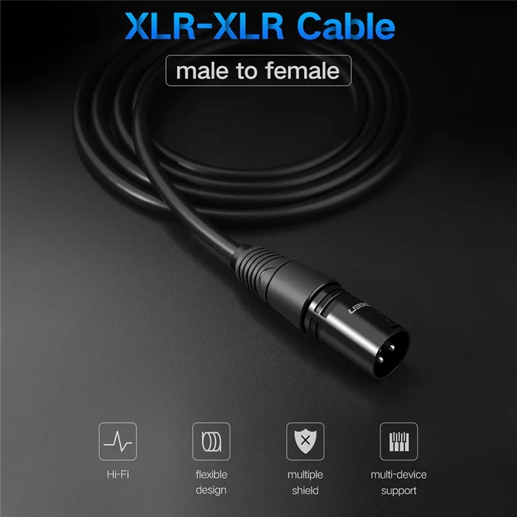 UGREEN 1m XLR -kabel Karaoke -mikrofon -sound -kanonen -verlängerungskabel Für Audiomischerverstärker XLR -kabel