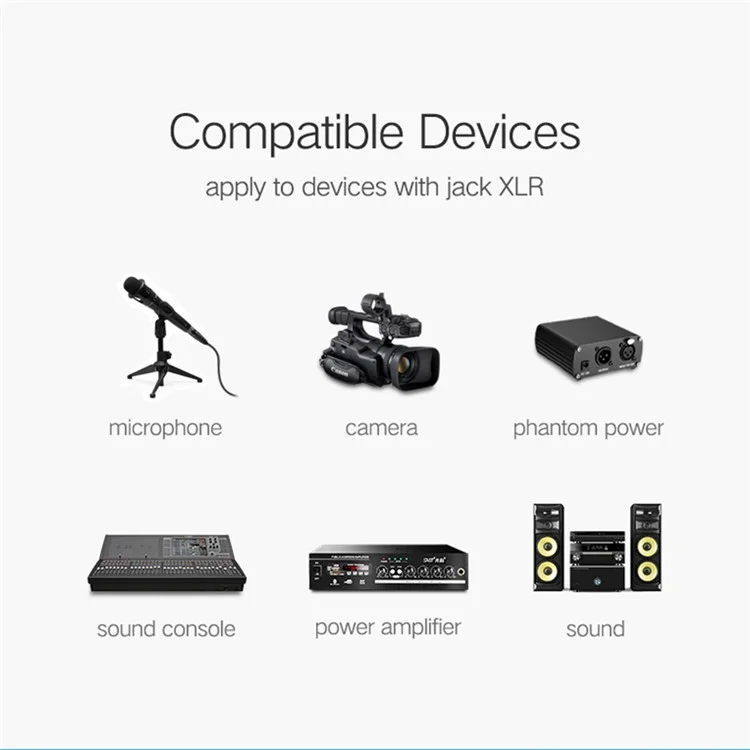 Ugreen 8m XLR Male Para Fêmea Cabo de Canhão de Canhão Cabo de Extensão de Microfone Para Amplificadores de Misturador de Áudio