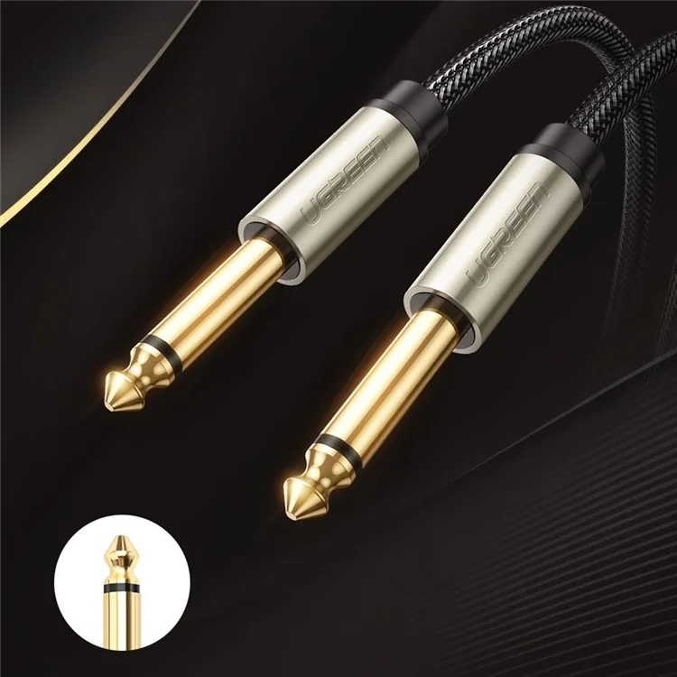 UGREEN 40813 Câble audio droit vers droit de 5 mètres avec fiche jack 6,35 mm mâle pour guitare électrique/basse/mandoline électrique