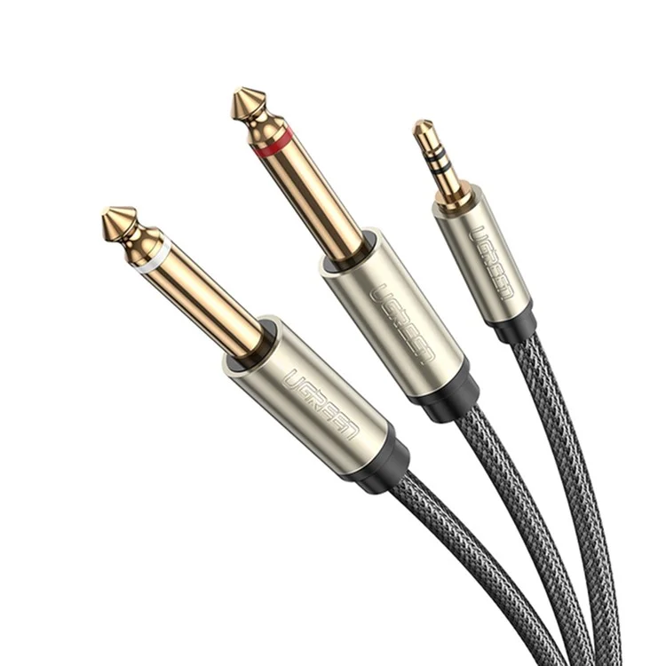 Ugreen 40791 1,5-Meter 3,5 Mm 1/8 "männlich TTs Bis 2 X 6,35mm 1/4" Männliche TS-Stereo-Audiokabel Y Splitter Für Zellphones / Verstärker / Heimkino