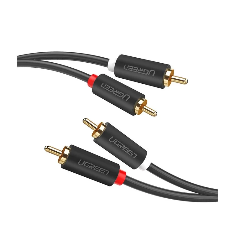 UGREEN 2m RCA Stereo Cable 2 RCA Male to 2RCA Male Stereo Audio Cable for Home Theater HDTV Amplifier Hi-Fi System Audio Cable
