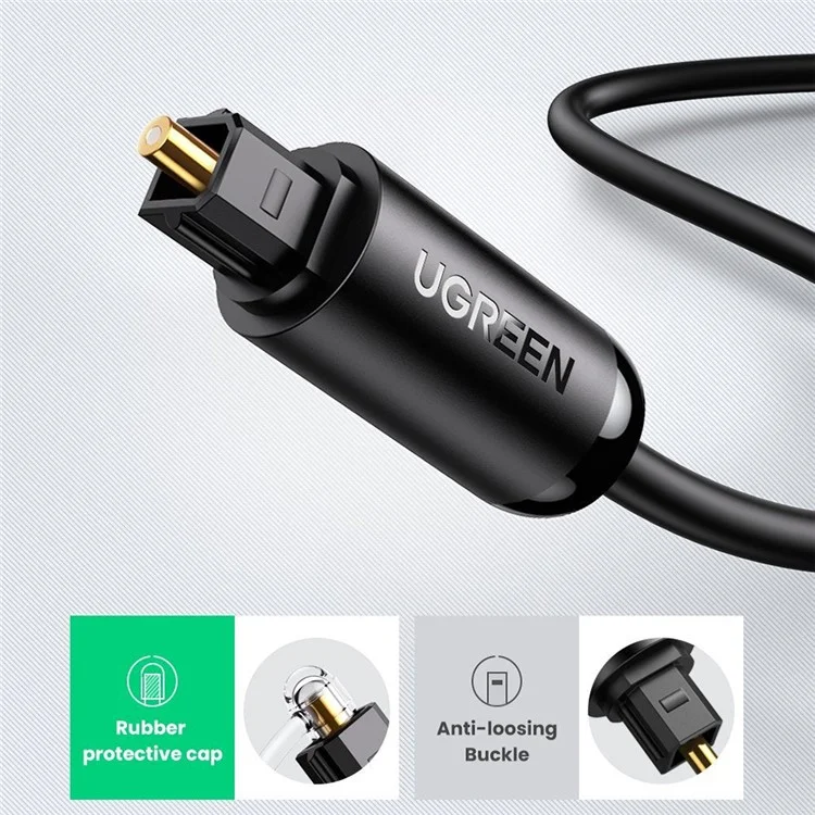 Ugreen 2m Home Theater Toslink Cabo de Áudio Óptico de Fibra Digital Para o Amplificador de Alto -falante Xbox 360