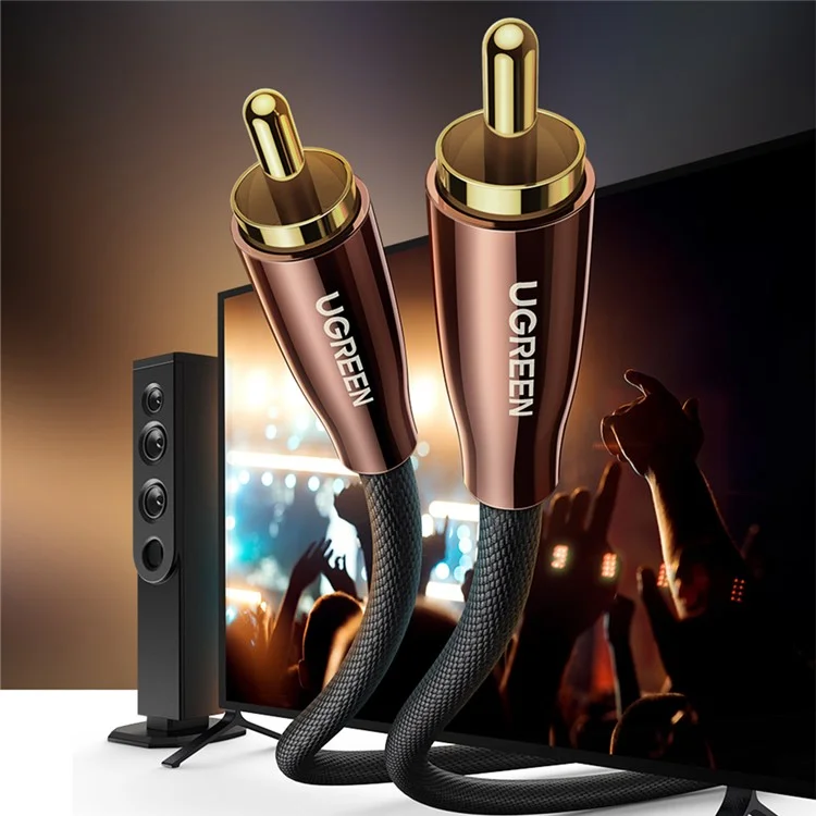 UGREEN 2m RCA Male to RCA Male Digital Coaxial Audio Cable Subwoofer Speaker Braided Cord for DVD/TV/Amplifier