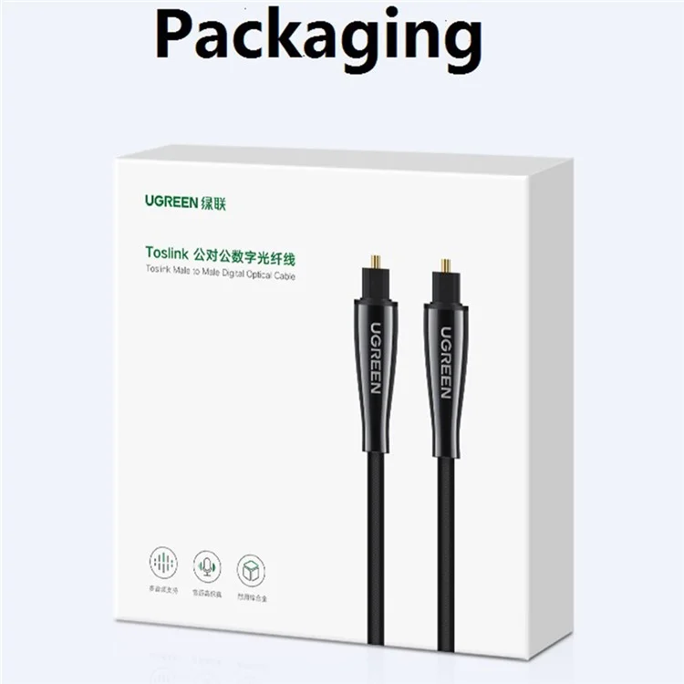 UGREEN 3m Pour PS4 TV Box Enceintes de Haut-parleurs Soundbar Amplificateur Subwoofer Gold Plated Pild SPDIF Toslink Digital Optical Audio Cable
