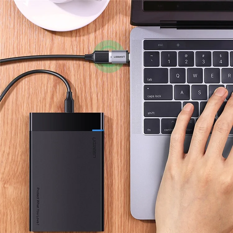 Ugreen US270 Type-C Мужчина в USB3.0 Адаптер Алюминиевая Оболочка Мини-конвертер USB-C с Lanyard - Серый