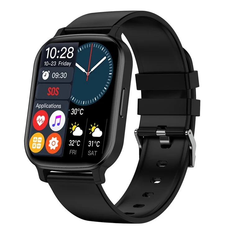 ST20 1,69 Pouce Bluetooth Call Smart Watch Santé Surveillance Santé Bracelet Puzzle Intégré - Le Noir