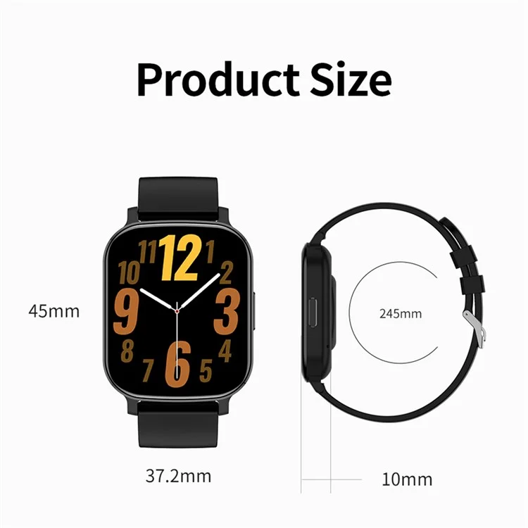 ST20 1,69 Pouce Bluetooth Call Smart Watch Santé Surveillance Santé Bracelet Puzzle Intégré - Le Noir