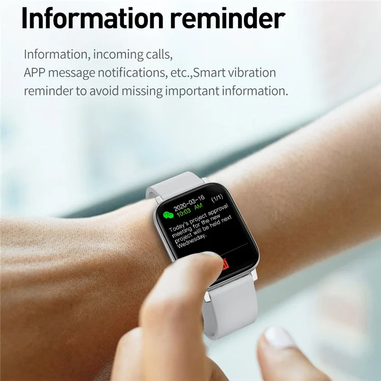 ST20 1,69 Pouce Bluetooth Call Smart Watch Santé Surveillance Santé Bracelet Puzzle Intégré - Le Noir