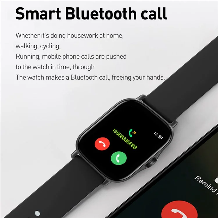 ST30 Breath Training Smart Watch 1.69 Inch Touch Screen Heart Rate Blood Pressure Blood Oxygen Fitness Tracker Wrist Watch - Black