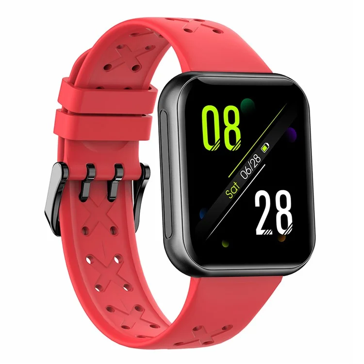 G16 Smart Watch 1.7'' HD Screen Heart Rate Monitoring Sleeping Sports Tracker Bluetooth-compatible Waterproof Smart Bracelet Band for Men and Women- Red