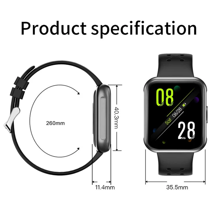 G16 Smart Watch 1.7'' HD Screen Heart Rate Monitoring Sleeping Sports Tracker Bluetooth-compatible Waterproof Smart Bracelet Band for Men and Women- Red