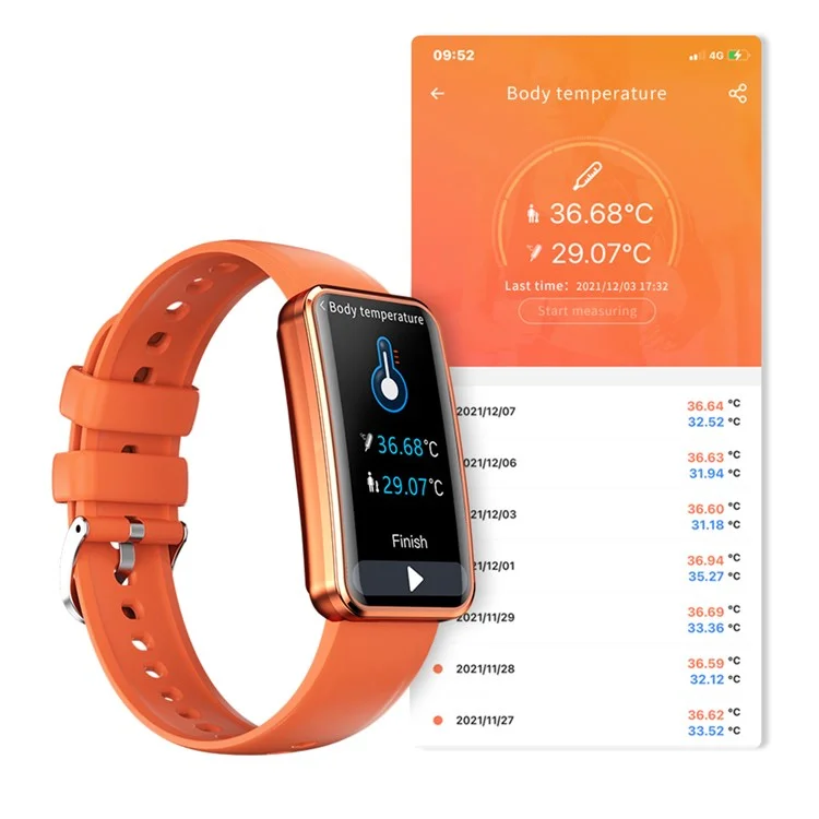 X6 Smart Watch Body Temperature Detection 7 Sports Modes Waterproof Wrist Watch - White