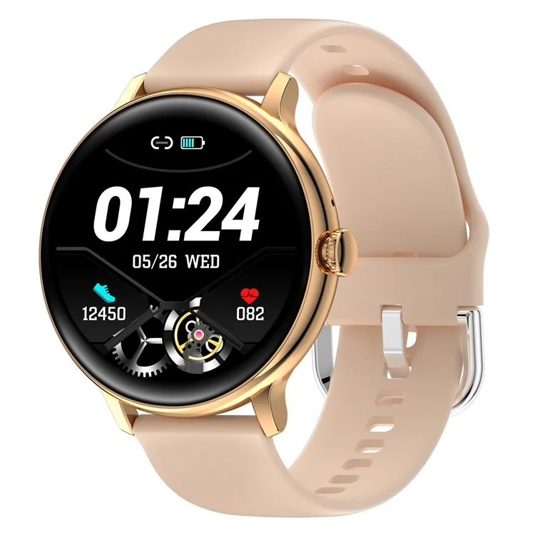Q71 Pro [Silicone Strap] Reloj Inteligente Ritmo Cardíaco IP67 A Prueba De Agua Bluetooth Call Fisiológico Ciclo Fitness Watch Para Android E IOS - Oro / Rosa