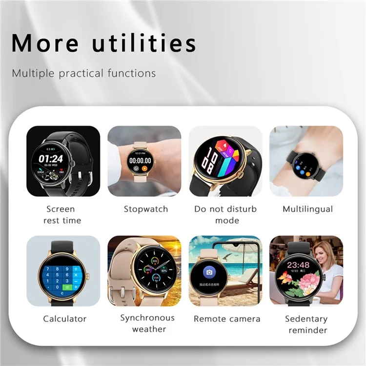 Q71 Pro [Silicone Strap] Reloj Inteligente Ritmo Cardíaco IP67 A Prueba De Agua Bluetooth Call Fisiológico Ciclo Fitness Watch Para Android E IOS - Oro / Rosa