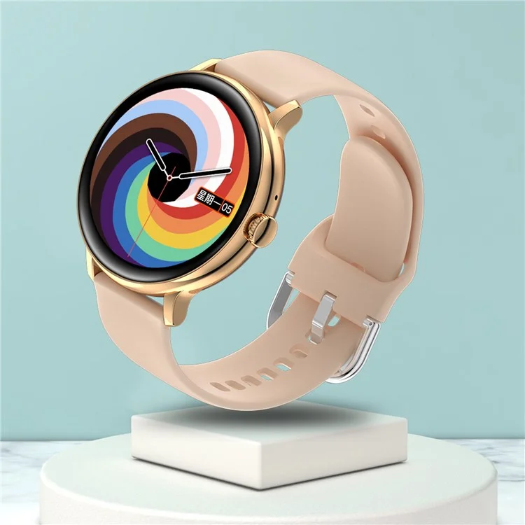 Q71 Pro [Silicone Strap] Reloj Inteligente Ritmo Cardíaco IP67 A Prueba De Agua Bluetooth Call Fisiológico Ciclo Fitness Watch Para Android E IOS - Oro / Rosa