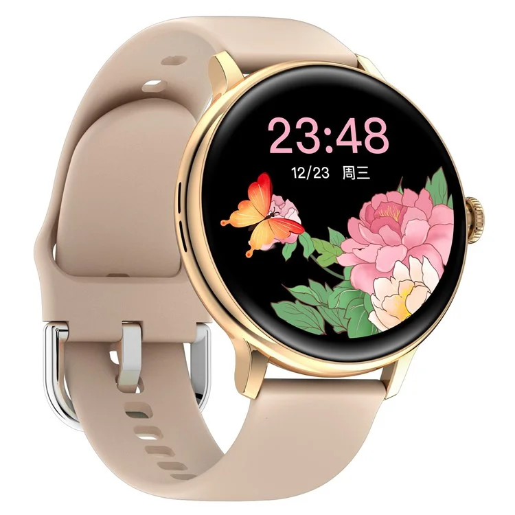 Q71 Pro [Silicone Strap] Reloj Inteligente Ritmo Cardíaco IP67 A Prueba De Agua Bluetooth Call Fisiológico Ciclo Fitness Watch Para Android E IOS - Oro / Rosa