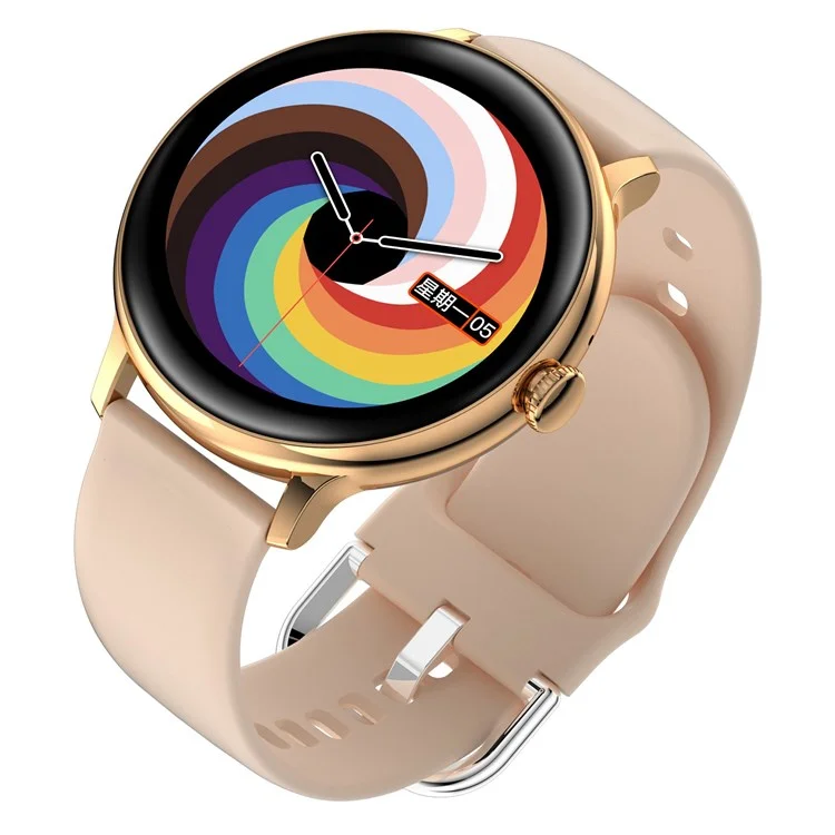 Q71 Pro [Silicone Strap] Reloj Inteligente Ritmo Cardíaco IP67 A Prueba De Agua Bluetooth Call Fisiológico Ciclo Fitness Watch Para Android E IOS - Oro / Rosa
