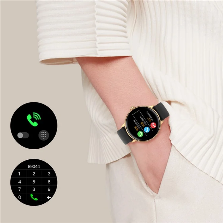 Q71 Pro [Silicone Strap] Reloj Inteligente Ritmo Cardíaco IP67 A Prueba De Agua Bluetooth Call Fisiológico Ciclo Fitness Watch Para Android E IOS - Oro / Rosa